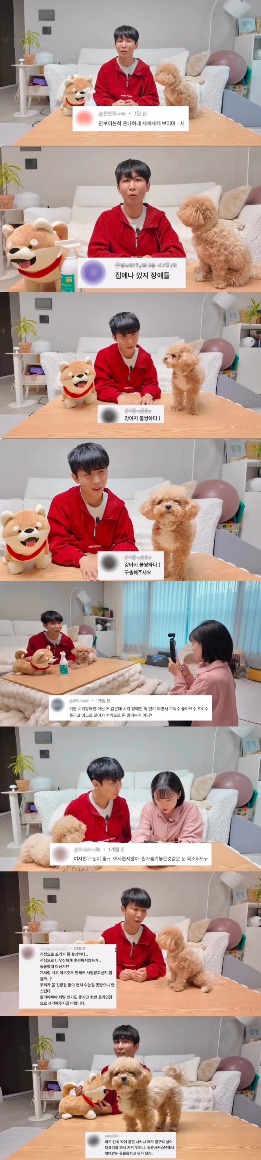 장애로 돈 벌지마...시각장애 유튜버에게 쏟아진 악플 2