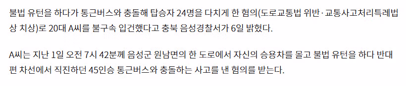 얼마전 불법유턴으로 사고냈던 아반떼 운전자 입건 3