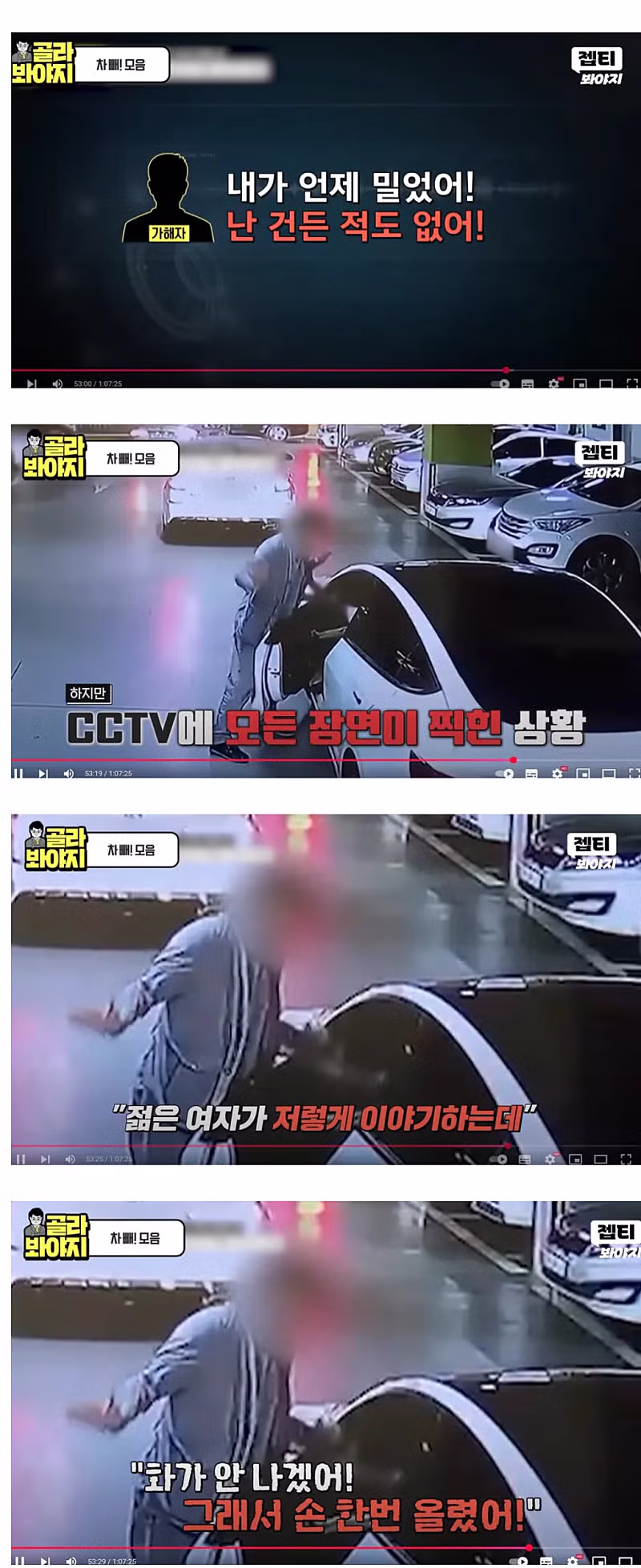 임산부가 주차하려는 자리를 뺏고 욕설과 폭행하는 가해자 3