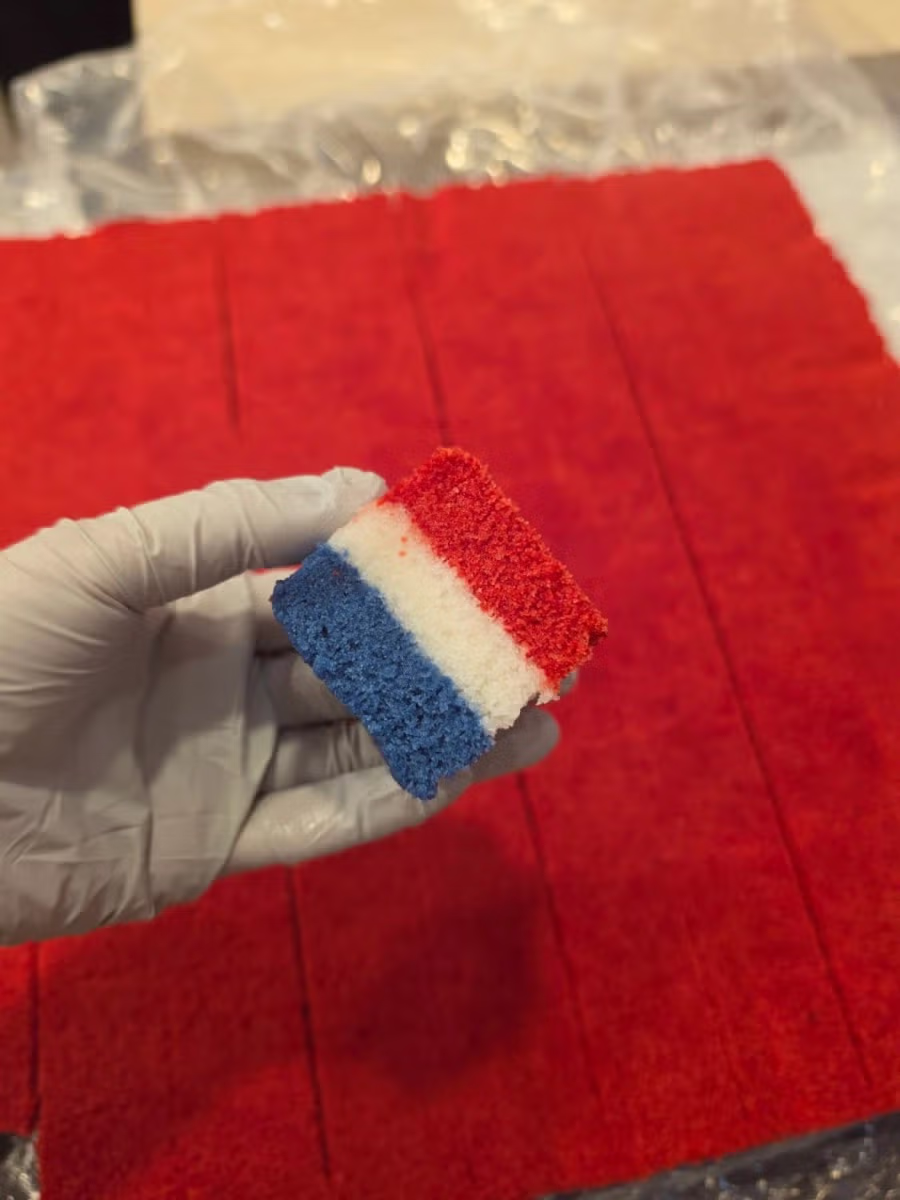 마크롱 프랑스 대통령 방한행사때 나온 삼색 설기떡.jpg 2