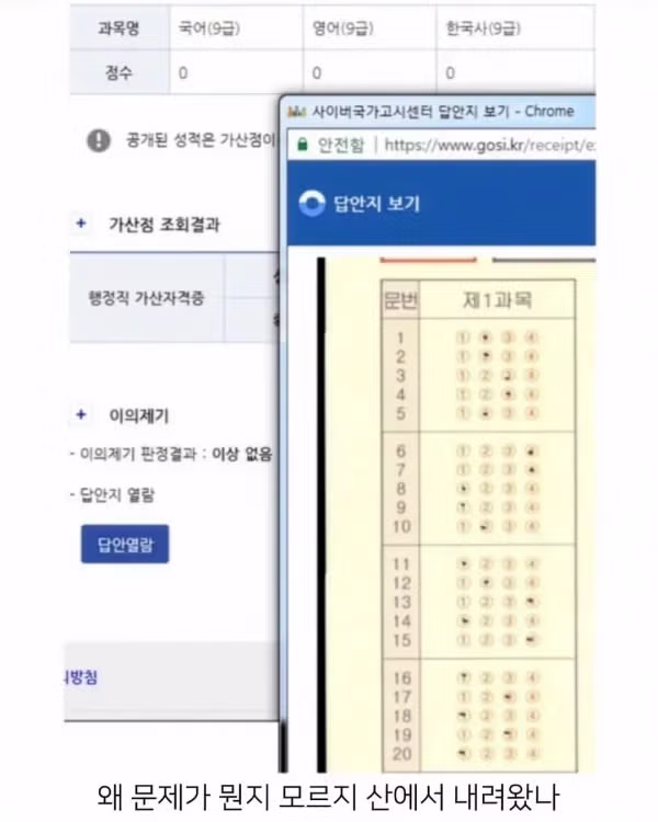 공무원 시험 0점 처리된 사람 3