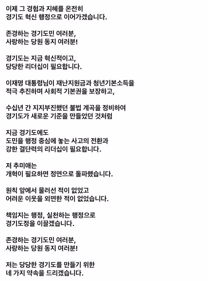 추미애 경기도지사 출사표 4
