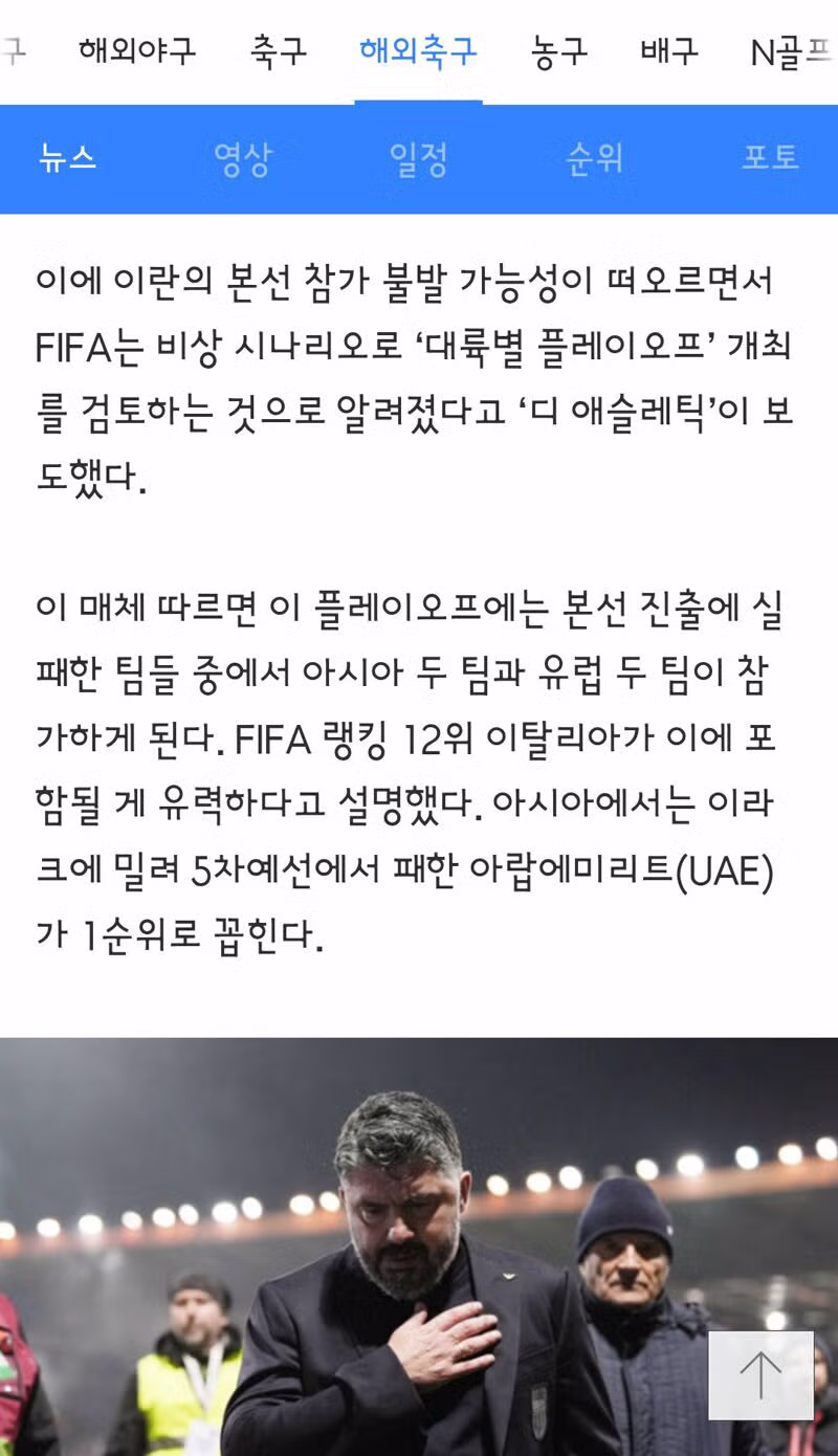 이란의 월드컵 불참시 준비하는 피파의 특별 플레이오프 5