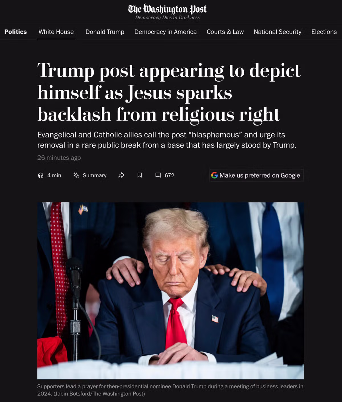 [속보]'트럼프 신성 모독', 보수 종교계 정면 비판 2