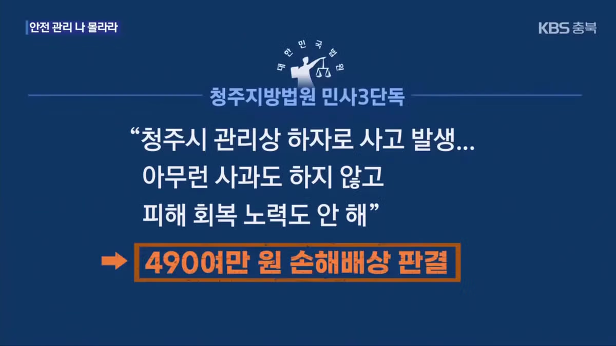 인도 걷다가 다친 시민에 소송 건 청주시... 결국 '패소' 7