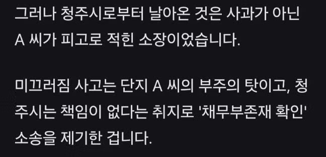 인도에서 걷다가 넘어진 시민 고소한 청주시 2