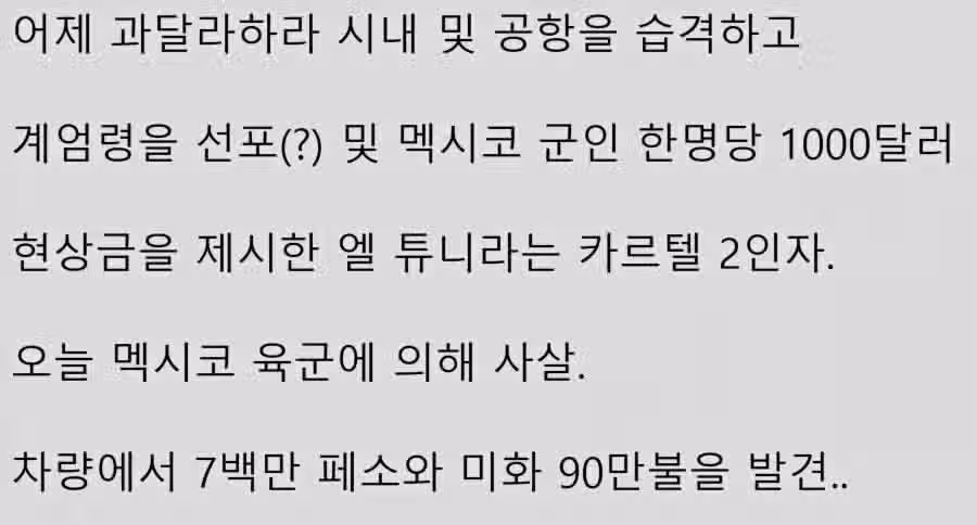 멕시코 계엄령 때렸던 카르텔 2인자 근황 2