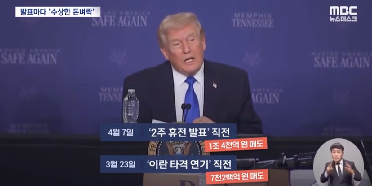 트럼프 발표때마다 배팅한 수상한 사람. 3