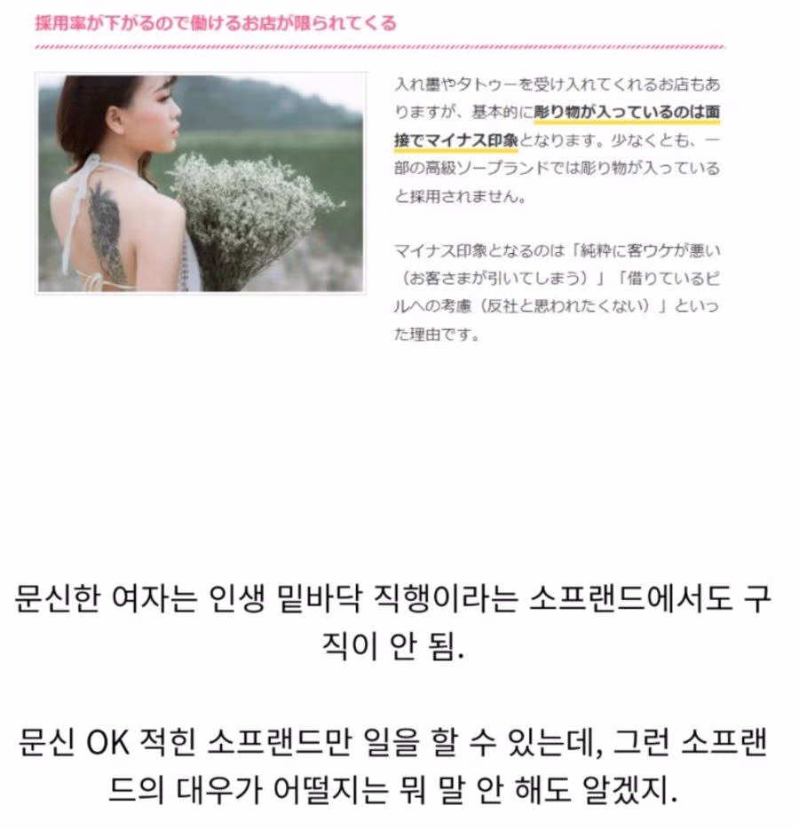 충격))일본에서 문신한 사람에 대한 인식 - 밈카세