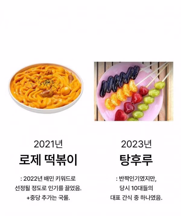 연도별 유행했던 음식들 - 밈카세