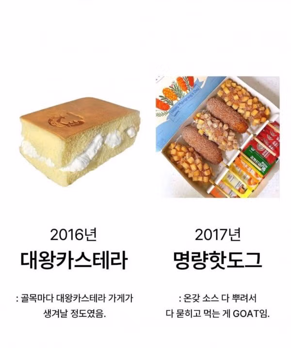 연도별 유행했던 음식들 - 밈카세