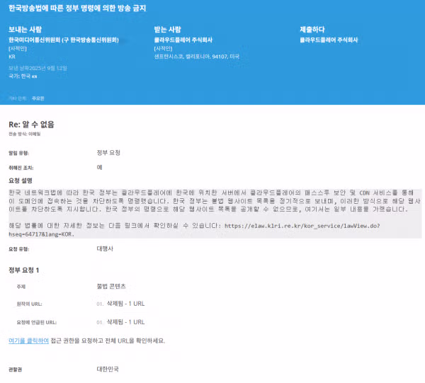 불법 사이트 차단이 시작된듯 - 밈카세