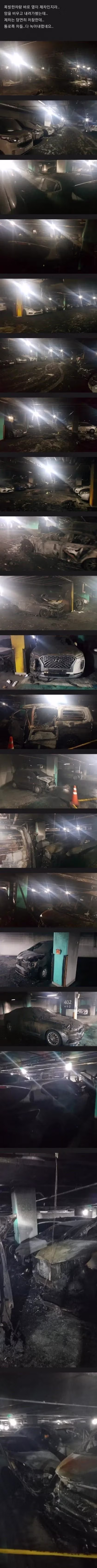 21년 천안 지하주차장 화재사건 - 밈카세