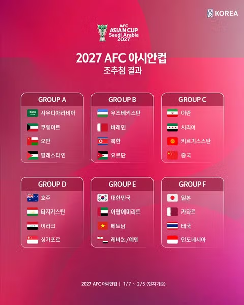 사우디 아시안컵 조추첨 결과 대한민국 UAE 베트남 레바논 예멘 - 클리앙 인기글 이미지 5 - 밈카세