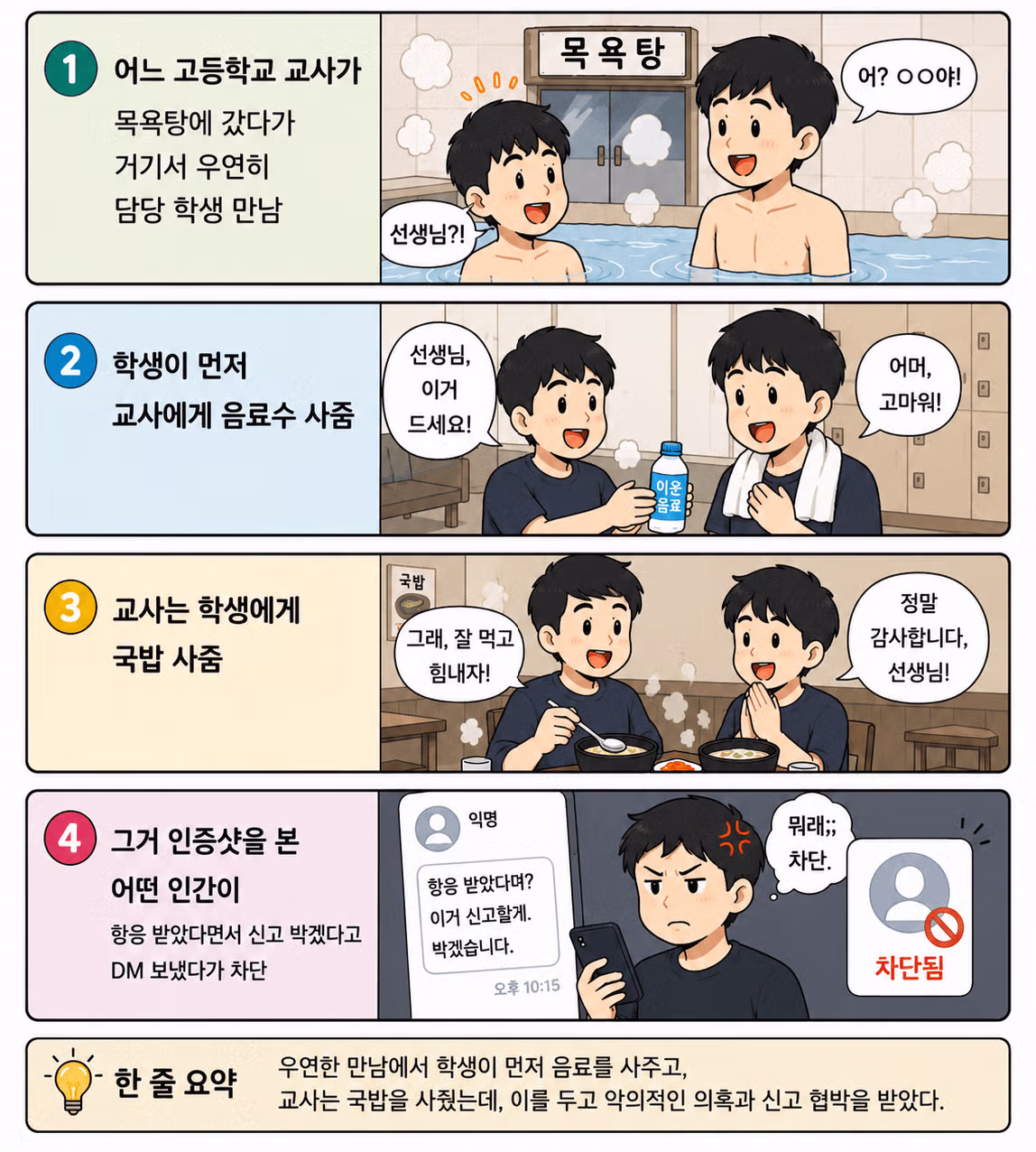 목욕탕에서 학생에게 뇌물을 받은 교사의 신고 사례 - 뽐뿌 인기글 이미지 6 - 밈카세
