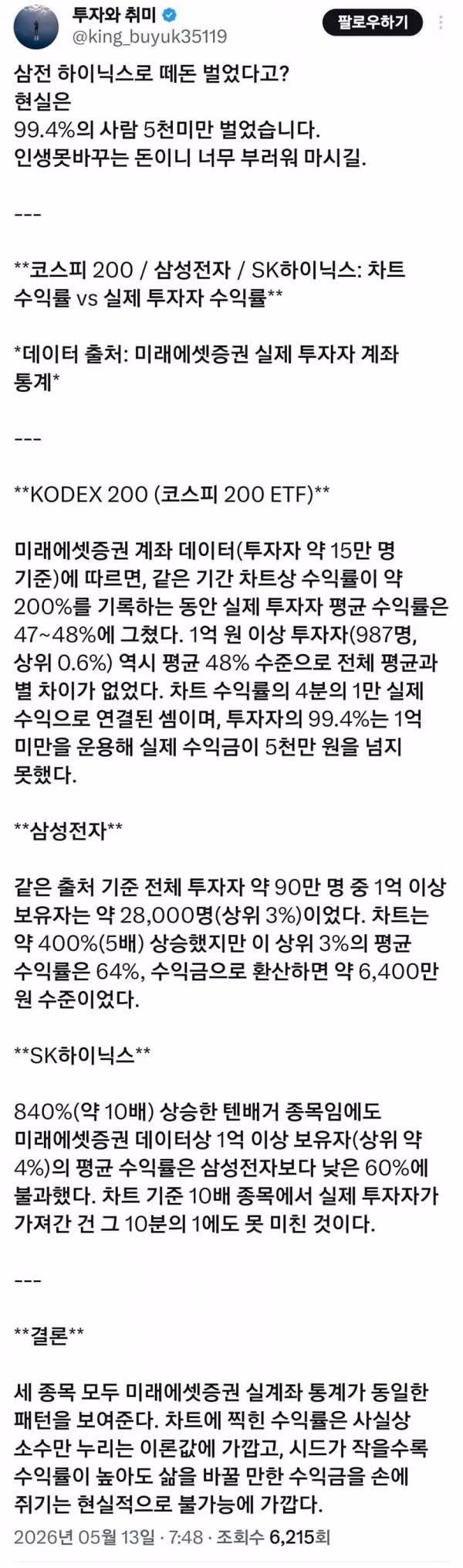 현실적인 주식 투자 수익률 확인하기 - 보배드림 인기글 이미지 1 - 밈카세