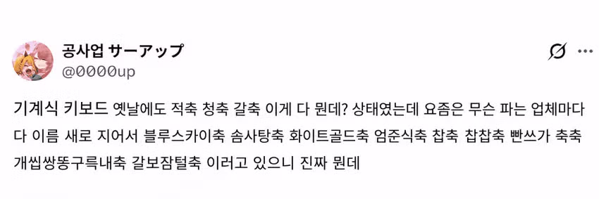 요즘 기계식 키보드 특징.jpg - 디시인사이드 인기글 이미지 1 - 밈카세