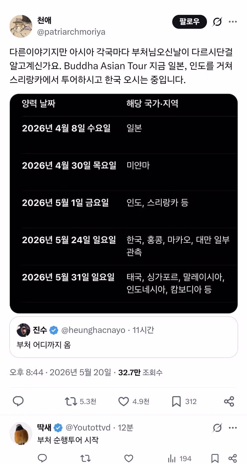 부처님이 오신다 - 더쿠 인기글 이미지 1 - 밈카세