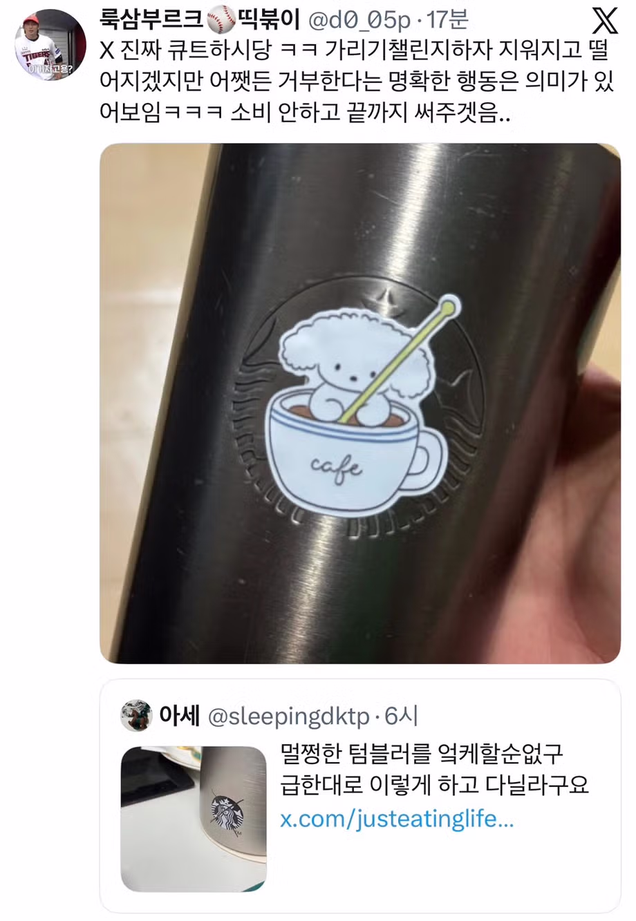 스타벅스 텀블러 선택 고민 - 인스티즈 인기글 이미지 5 - 밈카세