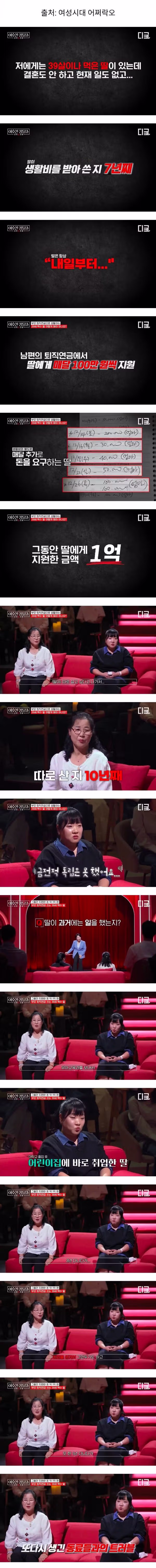39세 백수 딸을 둔 부모의 고민 - 개드립 인기글 이미지 1 - 밈카세