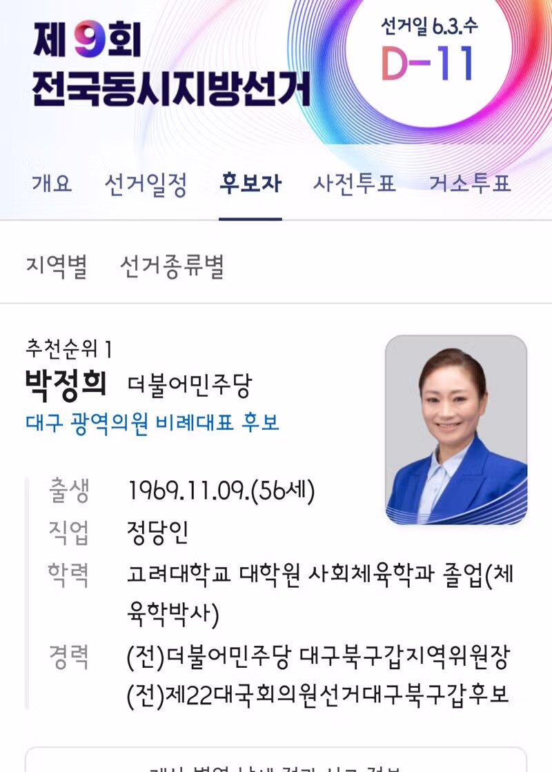 지방선거에 출마한 대통령과 이름이 같은 후보들 - 클리앙 인기글 이미지 3 - 밈카세