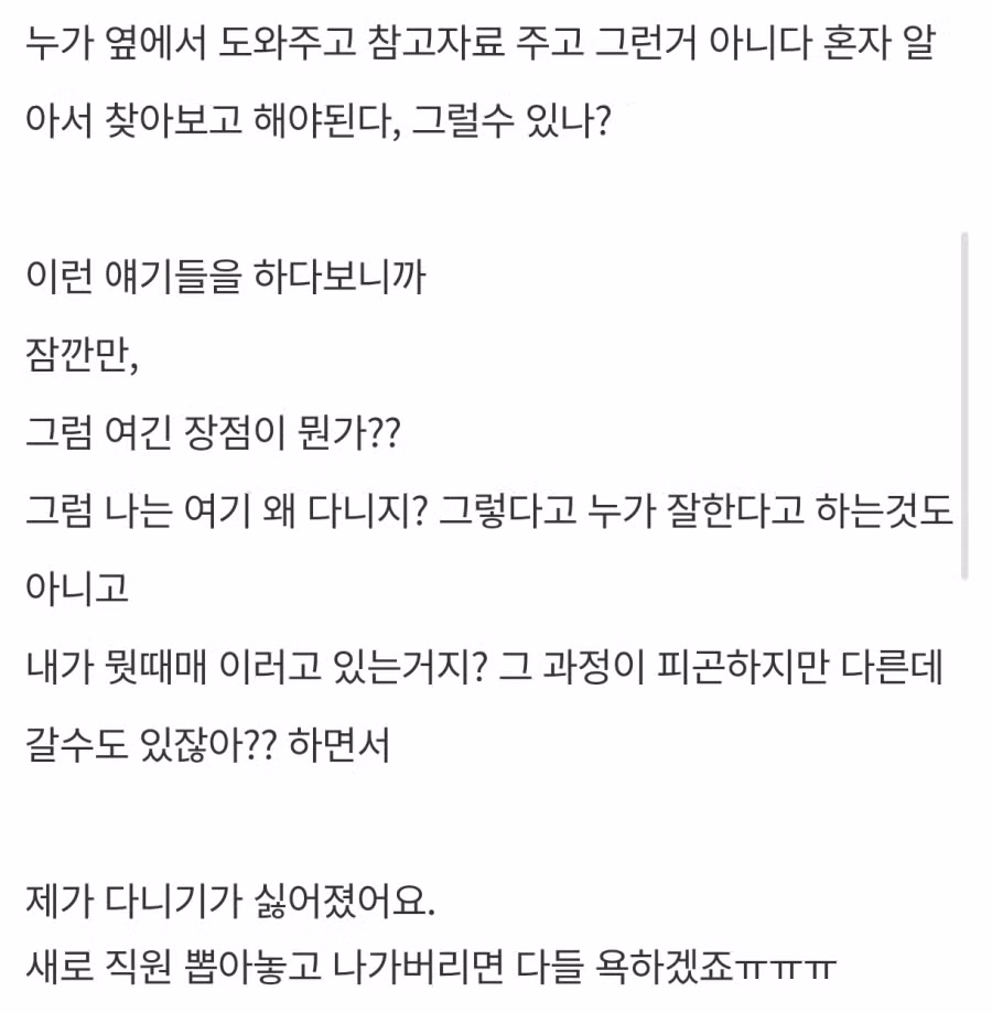 회사 면접관 몇 번 들어갔는데 점점 퇴사하고 싶어진 사람 2