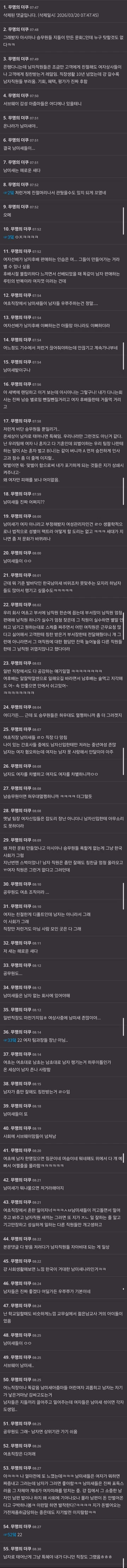 아시아나항공에서 남자승무원들이 받는 취급 2