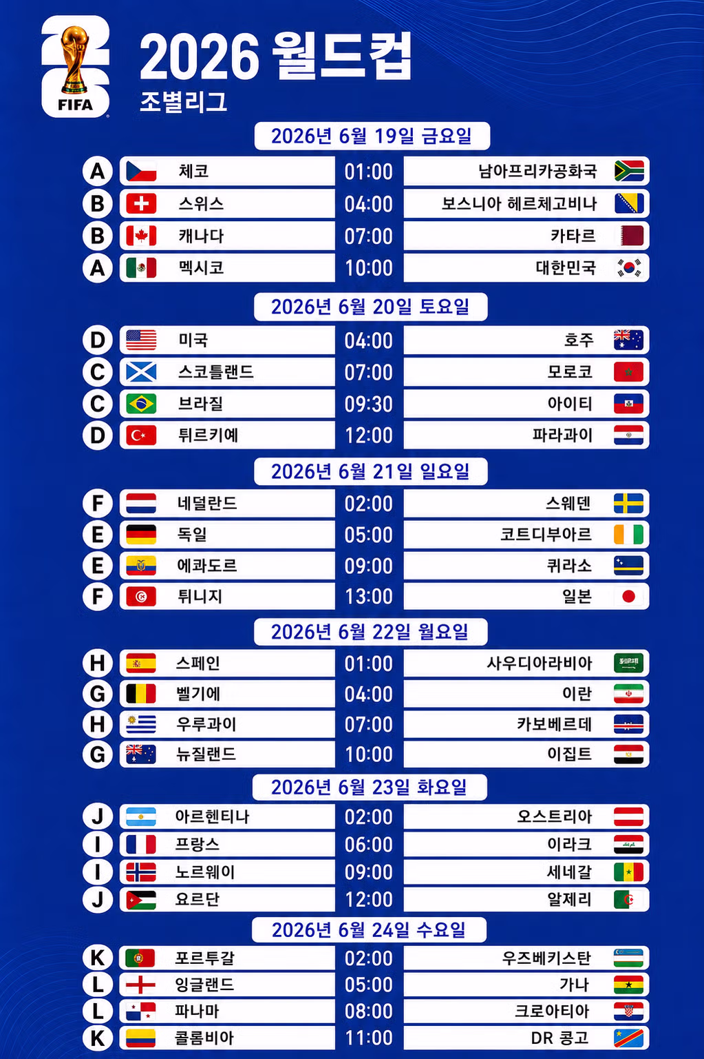 2026 북중미 월드컵 전체 일정 한국 시간대 기준 - 인벤 인기글 이미지 2 - 밈카세