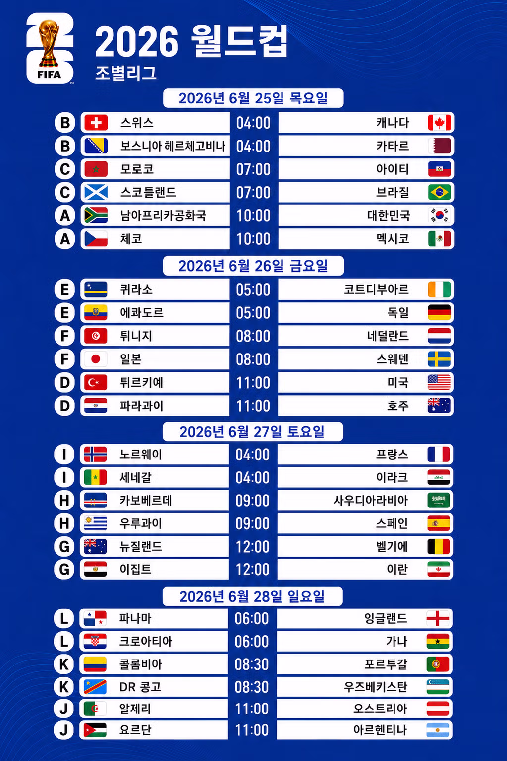 2026 북중미 월드컵 전체 일정 한국 시간대 기준 - 인벤 인기글 이미지 3 - 밈카세