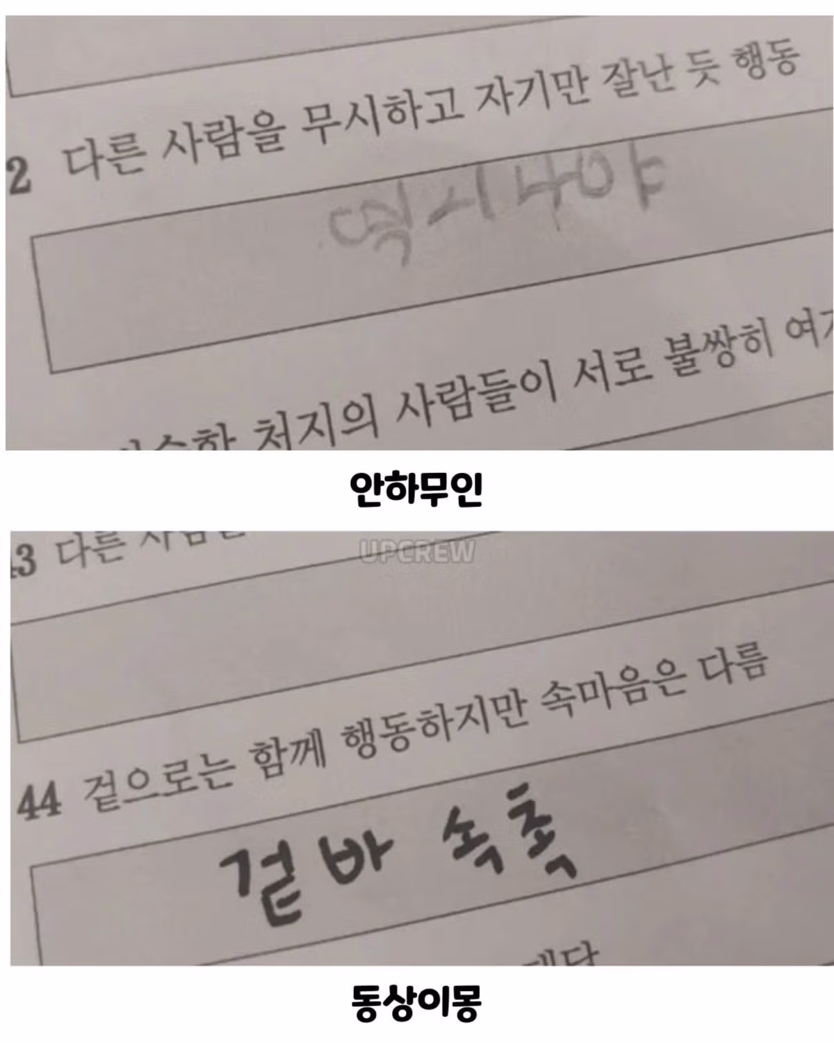 사자성어 시험본 초등학생들 - 인벤 인기글 이미지 6 - 밈카세