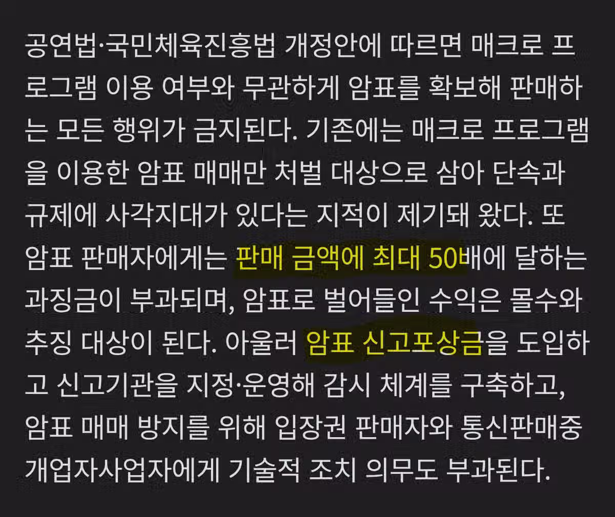 암표 팔다 걸리면 수익 50배 과징금···‘매크로’ 이용 안해도 처벌 3
