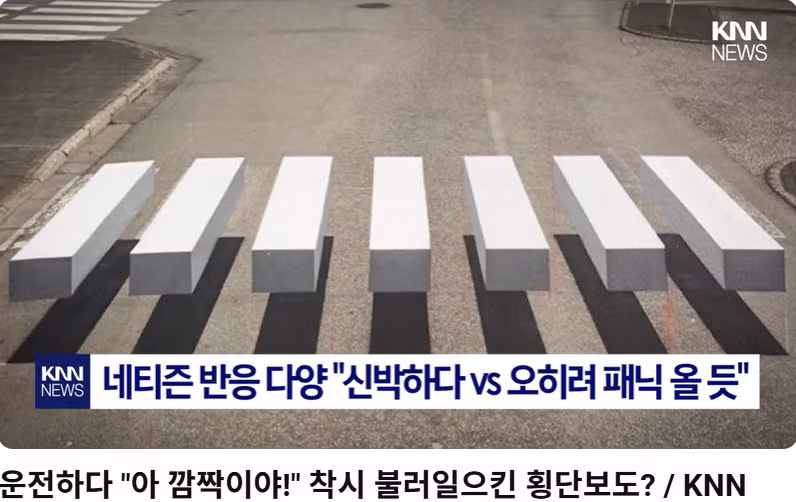 공중에 떠 있는 횡단보도를 보고 놀란 운전자 - MLB파크 인기글 이미지 3 - 밈카세
