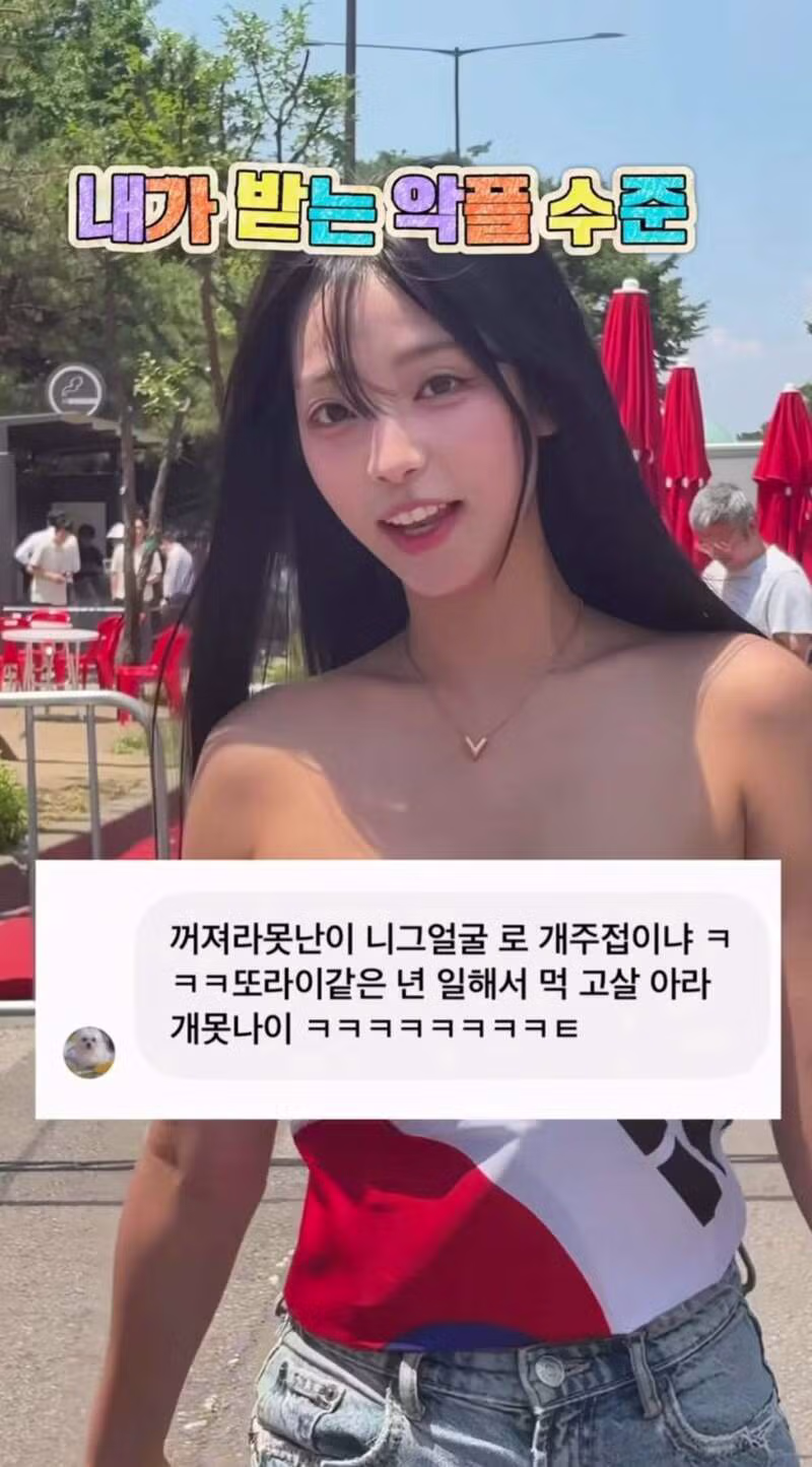 광화문 응원녀가 받은 악플들의 충격적인 수준 - 인벤 인기글 이미지 5 - 밈카세
