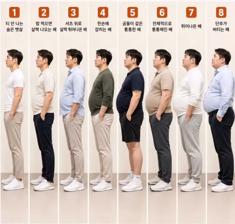배가 나왔다고 판단하는 기준은 무엇일까 - 뽐뿌 인기글 이미지 1 - 밈카세