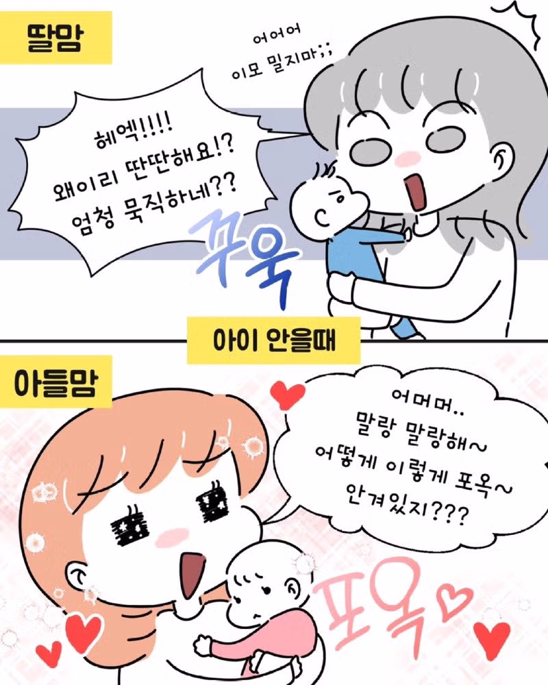 아들 키우는 엄마와 딸 키우는 엄마가 서로 놀라는 포인트 - 디시인사이드 인기글 이미지 7 - 밈카세