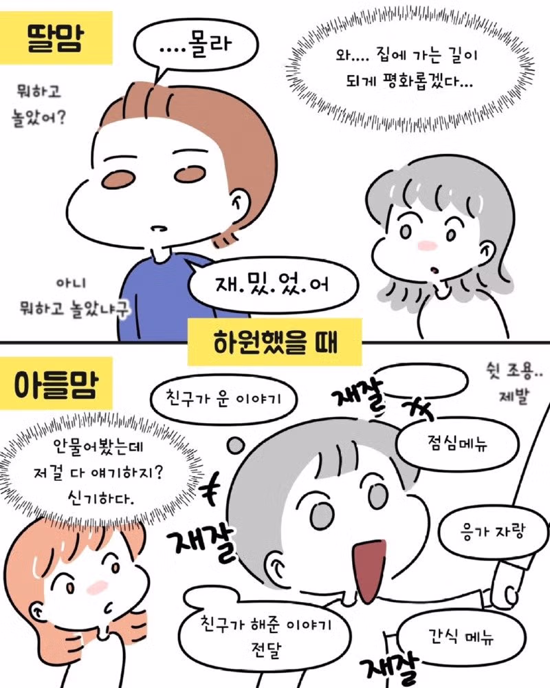 아들 키우는 엄마와 딸 키우는 엄마가 서로 놀라는 포인트 - 디시인사이드 인기글 이미지 8 - 밈카세