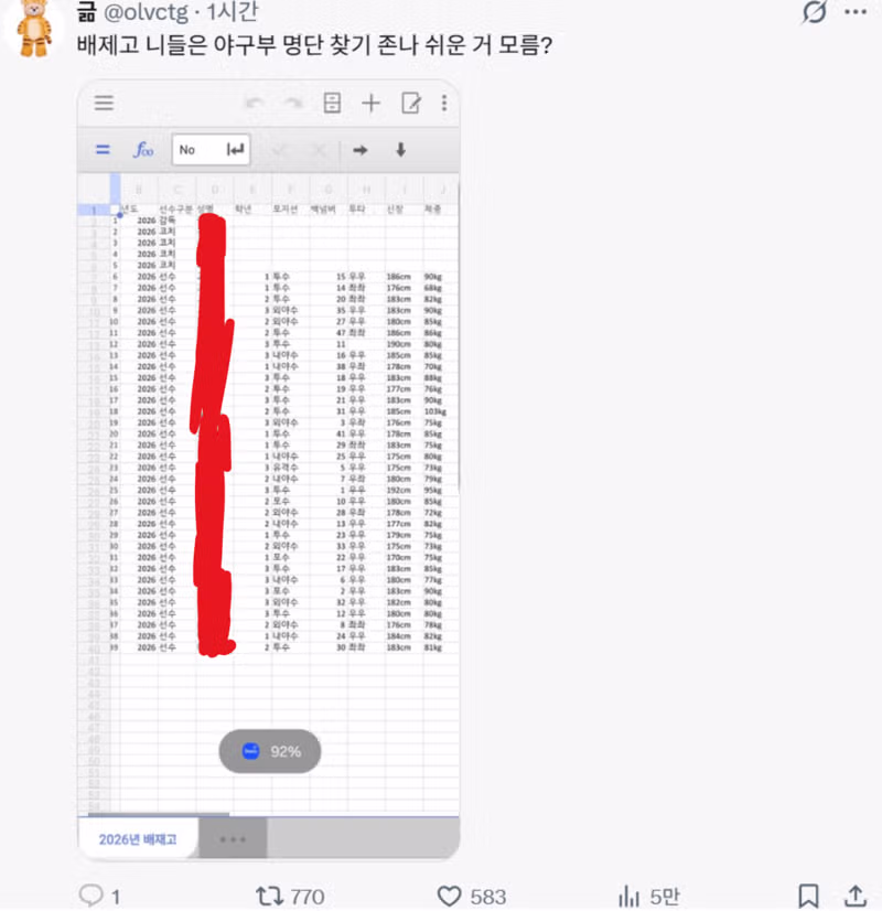 배재고 야구부 명단 공개 - 개드립 인기글 이미지 2 - 밈카세