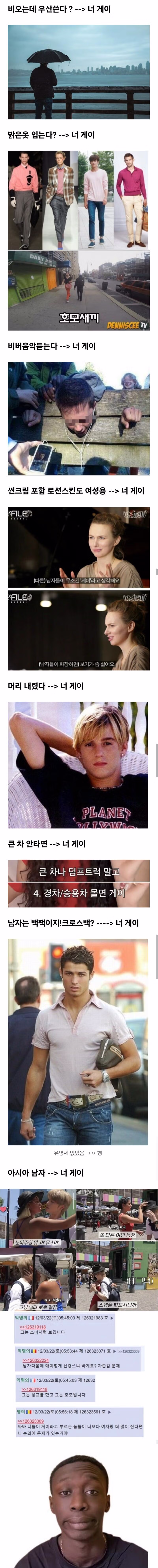 미국에서 게이로 오해받을 수 있는 행동들 - 디시인사이드 인기글 이미지 2 - 밈카세
