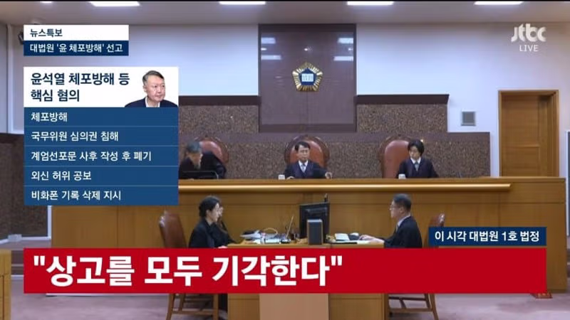 윤석열 대통령 체포방해 혐의 상고 기각 결정 내용 - 디시인사이드 인기글 이미지 1 - 밈카세