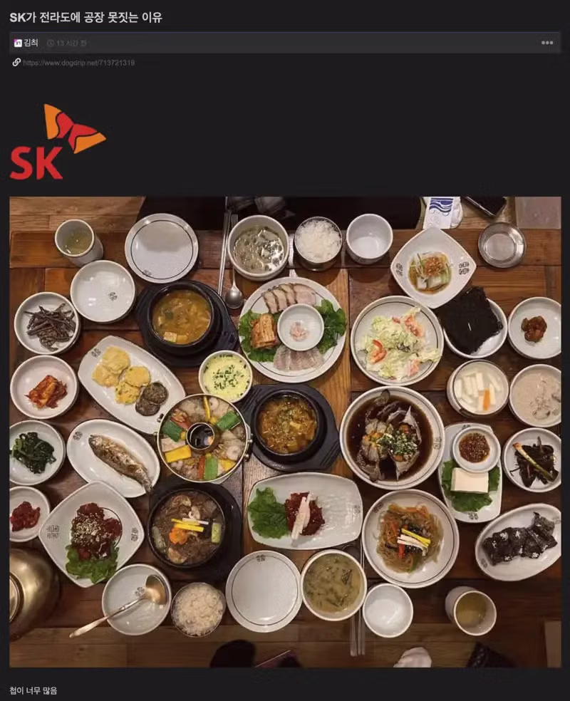 SK가 전라도 지역에 공장을 세우지 못하는 이유 - 클리앙 인기글 이미지 1 - 밈카세