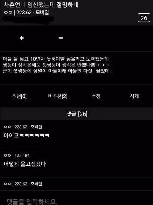 사촌언니 임신했는데 절망하네 - 개드립 인기글 이미지 1 - 밈카세