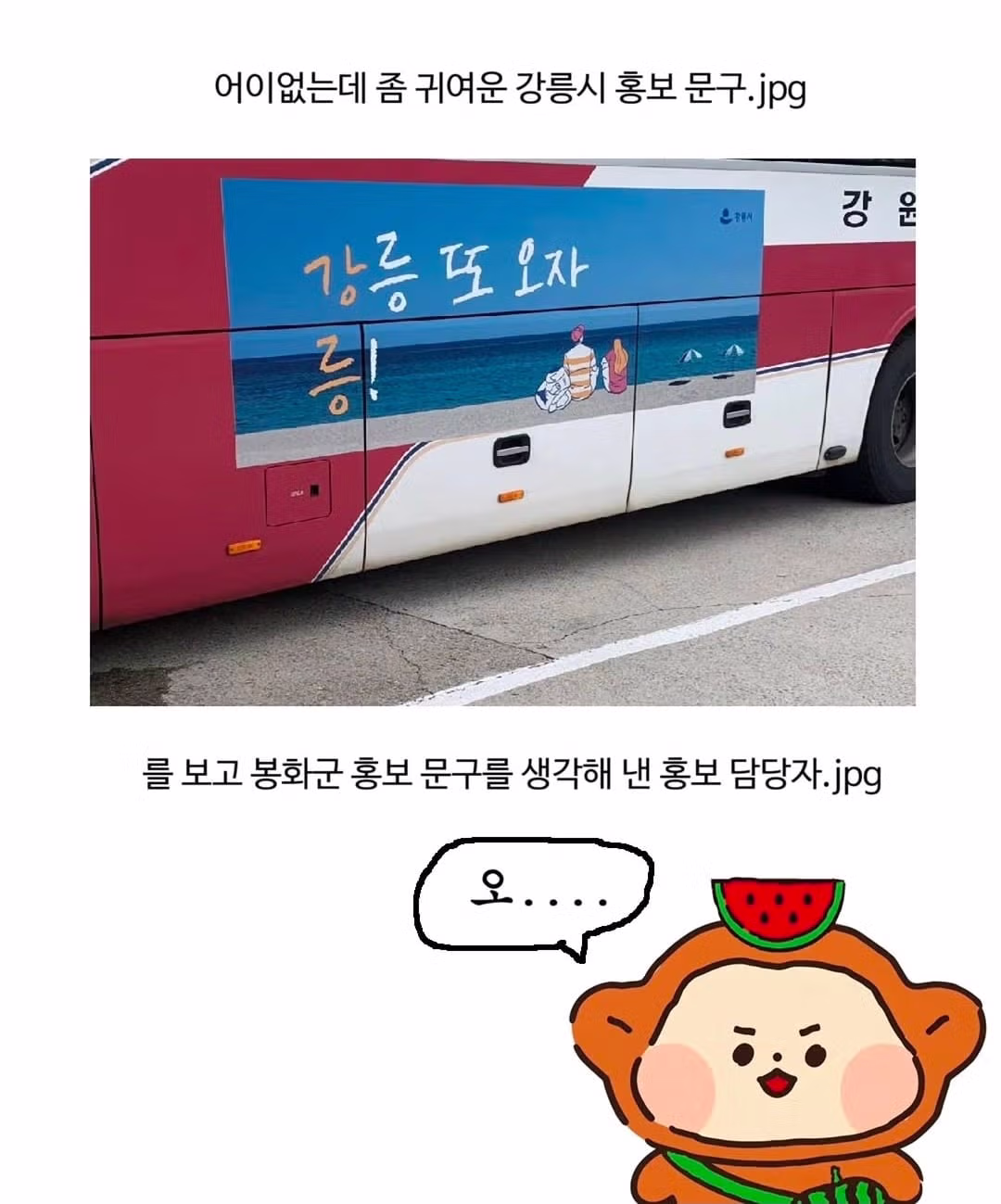 강릉시 홍보 문구를 본 봉화군 담당자의 반응 - 뽐뿌 인기글 이미지 1 - 밈카세