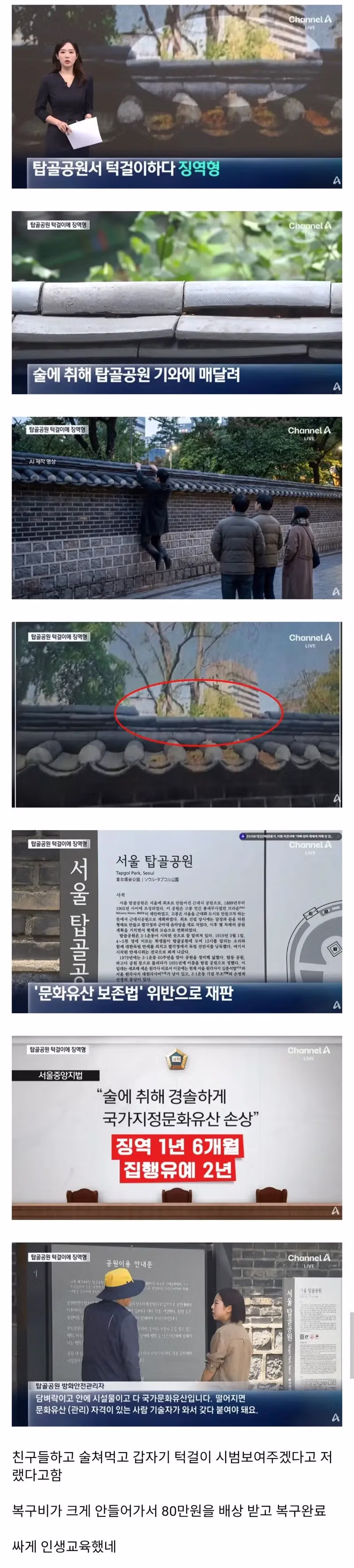 턱걸이 하다가 전과자가 된 사연 - 개드립 인기글 이미지 1 - 밈카세