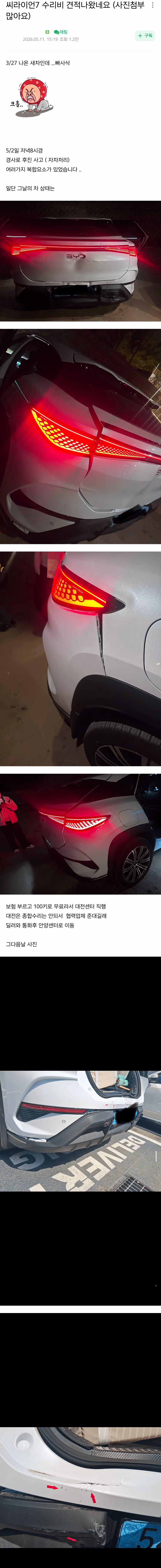 BYD 전기차 수리비 수준 - 디시인사이드 인기글 이미지 1 - 밈카세