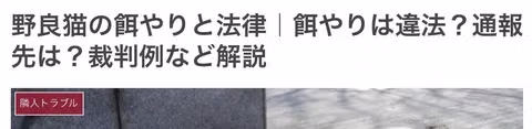 일본 캣맘의 민형사상 책임 범위와 처벌 수위 - 인벤 인기글 이미지 2 - 밈카세