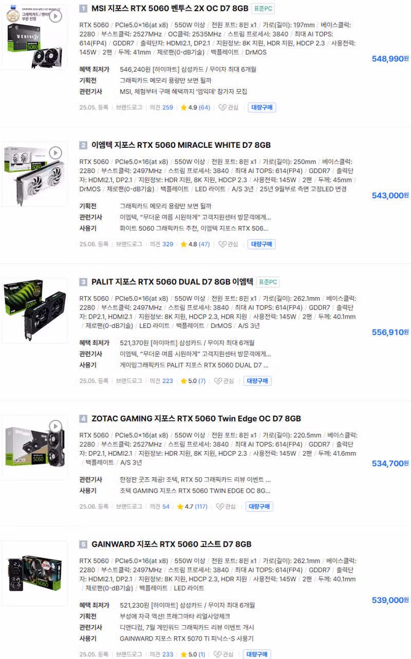 RTX 5060 70만원 판매 논란 - 뽐뿌 인기글 이미지 2 - 밈카세