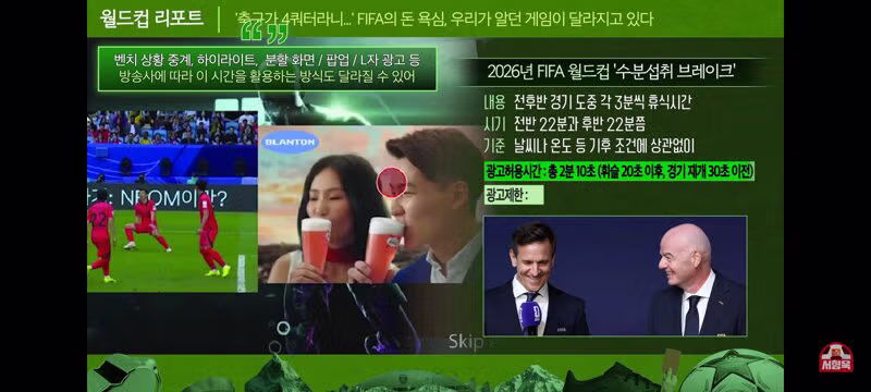 월드컵에서 새롭게 나오는 휴식시간 제도 5