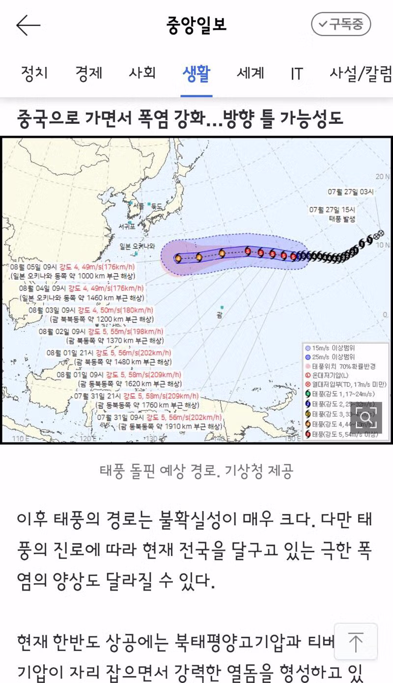 경남 양산 41.4도 기록하며 기상관측 사상 최고 기온 경신 - 클리앙 인기글 이미지 3 - 밈카세