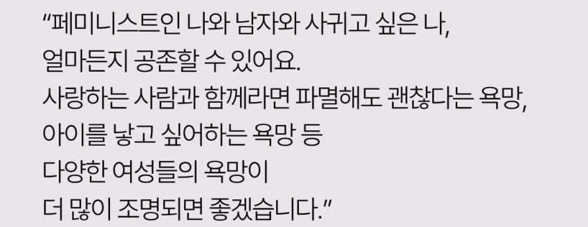 페미니스트가 남자를 좋아하는 것이 가능한가에 대한 논의 - 디시인사이드 인기글 이미지 3 - 밈카세