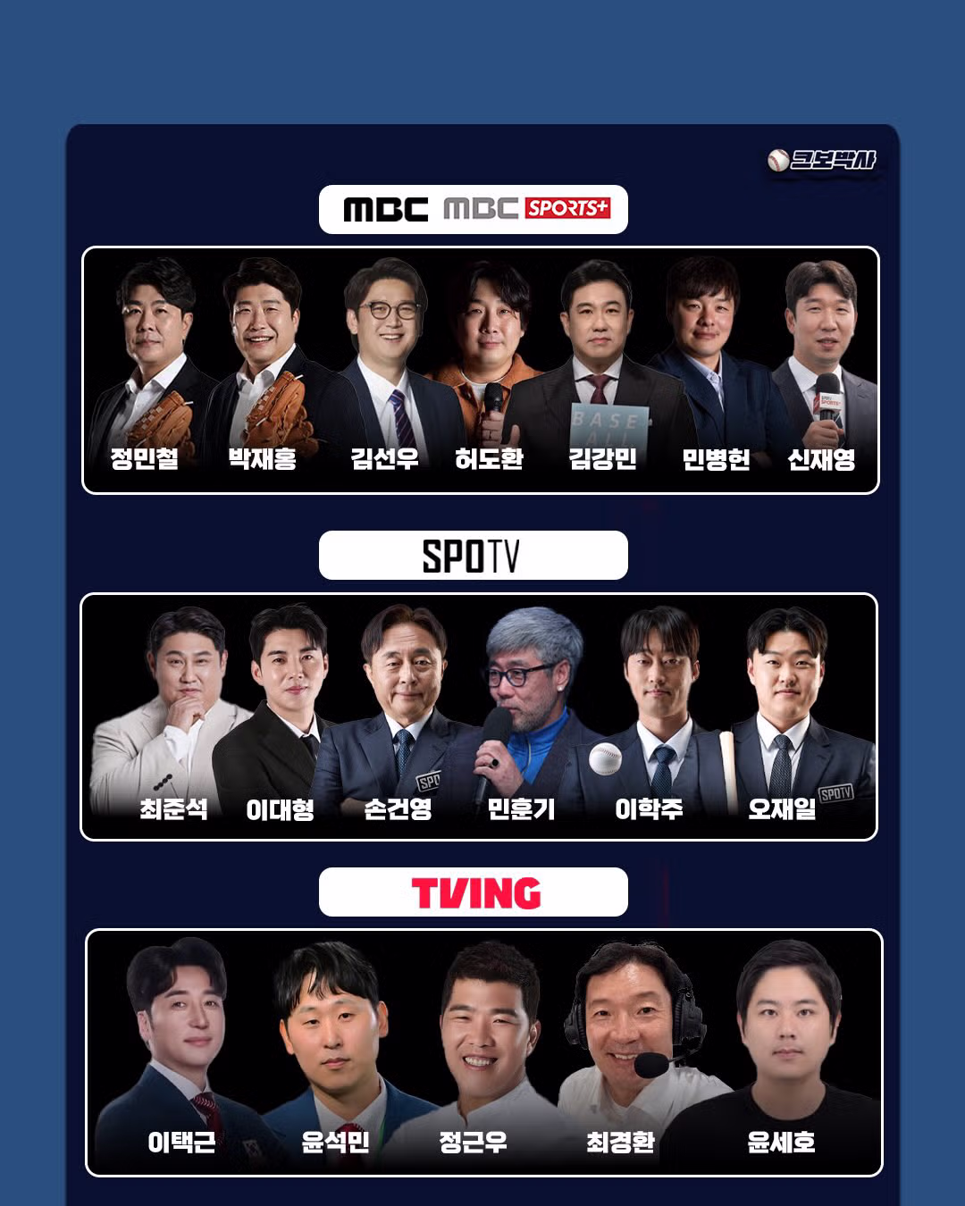 2026 KBO 해설진, 여러분의 선택은? 2